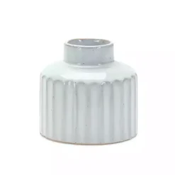 Hot Porcelain Ribbed Vases, Set of 2 Vases