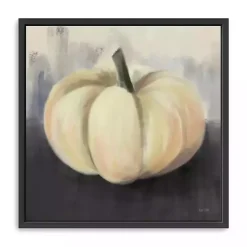 White Pumpkin Framed Giclee Canvas Art Print Fall