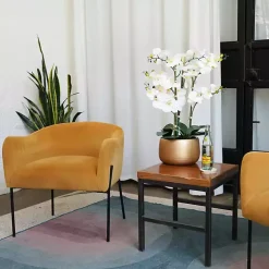 Outlet White Real Touch Orchid Arrangement in Gold Pot Arrangements & Greenery