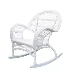 Kirklands Home Outdoor Seating|Resin Wicker Rocking Chair White
