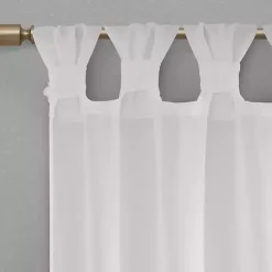 Kirklands Home Curtains & Drapes|Rosette Tab Top Curtain Panel, 84 in. White