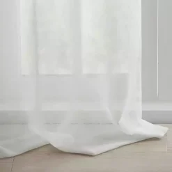 Kirklands Home Curtains & Drapes|Rosette Tab Top Curtain Panel, 84 in. White