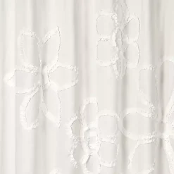 Kirklands Home Shower Curtains|Ruffle Flower Shower Curtain White