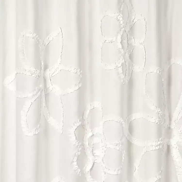 Kirklands Home Shower Curtains|Ruffle Flower Shower Curtain White