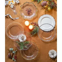 Kirklands Home Serving & Entertaining|Scalloped Beaded Rim Chargers, Set of 4 White