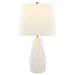 Kirklands Home Table Lamps|Sculpted Diamond Table Lamps, Set of 2 White