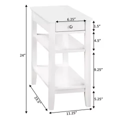 Kirklands Home Accent & End Tables|2-Shelf Charging Accent Table White