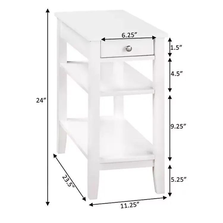 Kirklands Home Accent & End Tables|2-Shelf Charging Accent Table White