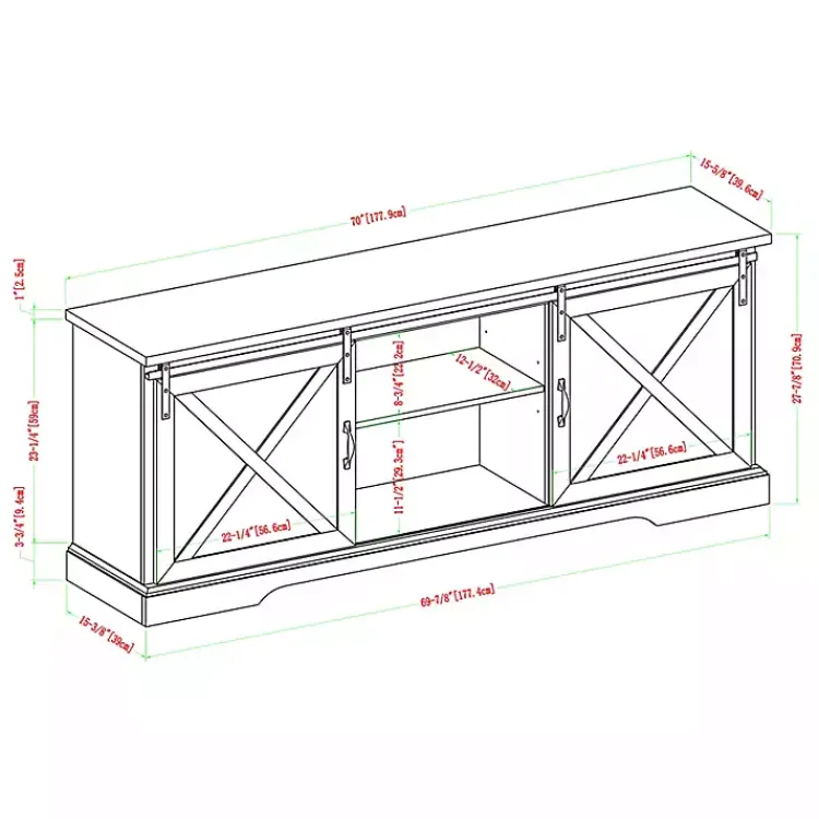 Kirklands Home Tv Stands & Media Consoles|Sliding Barn Door Media Cabinet White