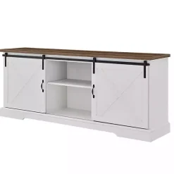 Kirklands Home Tv Stands & Media Consoles|Sliding Barn Door Media Cabinet White