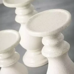 Speckled Ceramic Candle Holders, Set of 3 Candle Holders