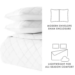 Kirklands Home Quilts|Stitched Diamond 3-pc. Queen Quilt Set White