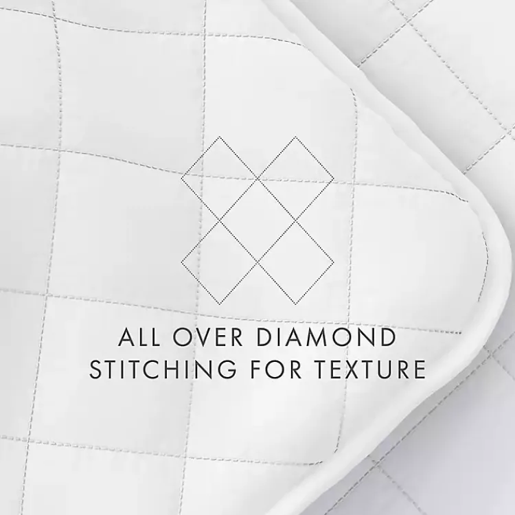 Kirklands Home Quilts|Stitched Diamond 3-pc. Queen Quilt Set White