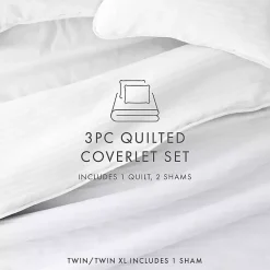 Kirklands Home Quilts|Stitched Stripes 3-pc. Queen Quilt Set White