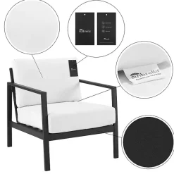 Kirklands Home Outdoor Seating|White Sunbrella Cushions Holland Outdoor Chair