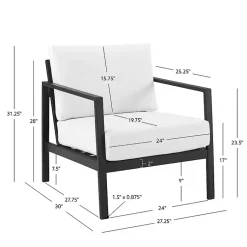 Kirklands Home Outdoor Seating|White Sunbrella Cushions Holland Outdoor Chair