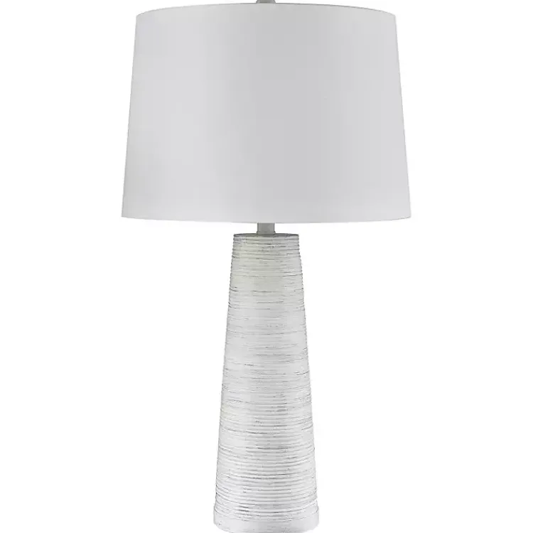 Kirklands Home Table Lamps|Textured Taper Table Lamp White