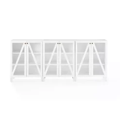 Kirklands Home Tv Stands & Media Consoles|Triangle 6-Door Wood Media Cabinet White
