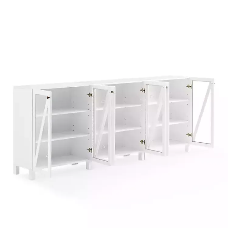 Kirklands Home Tv Stands & Media Consoles|Triangle 6-Door Wood Media Cabinet White