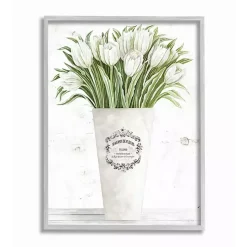 Kirklands Home Framed Art|White Tulip Bouquet in a Vase Framed Art Print