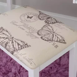 Kirklands Home Dressers & Chests|Virginia Butterfly 2-pc. Vanity Set White