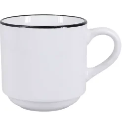 Kirklands Home Dinnerware|with Black Rims 16-pc. Dinnerware Set White