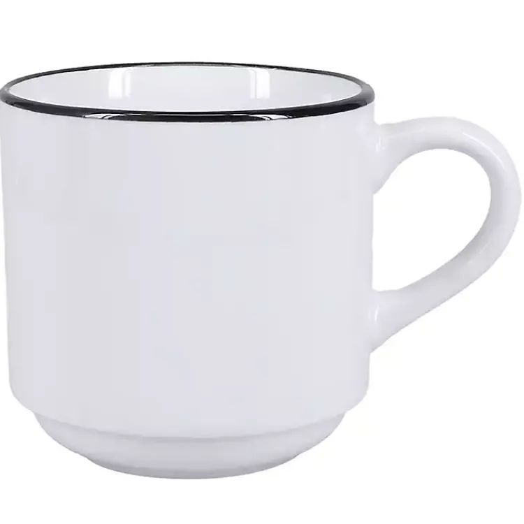 Kirklands Home Dinnerware|with Black Rims 16-pc. Dinnerware Set White