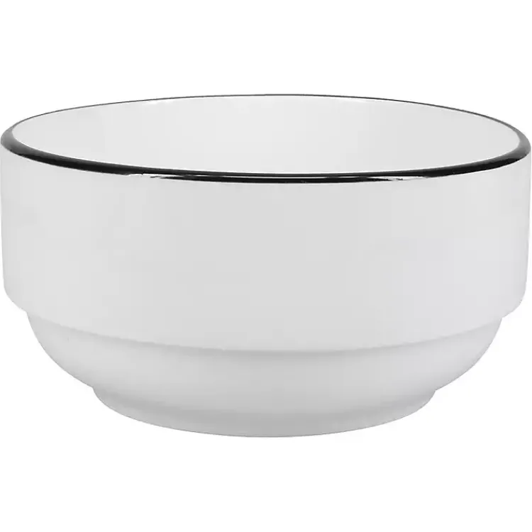 Kirklands Home Dinnerware|with Black Rims 16-pc. Dinnerware Set White