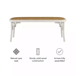 Kirklands Home Benches & Ottomans|Wood & Rattan Conelly Bench White