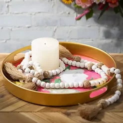 Online White Wood and Jute Beaded Garlands, Set of 2 Decorative Accents