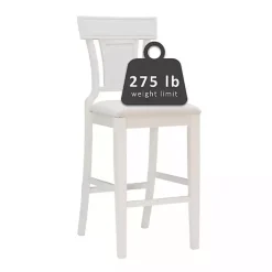 Kirklands Home Bar Stools & Counter Height Stools|Wood and Rattan Upholstered Bar Stool White