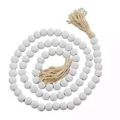 Online Wood Beaded Tassel Garland Decorative Accents