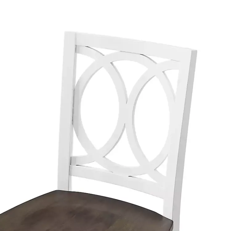 Kirklands Home Bar Stools & Counter Height Stools|White Wood Charlotte Counter Stools, Set of 2 Brown