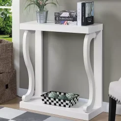 Kirklands Home Console Tables|Wood Curved Sides Console Table White
