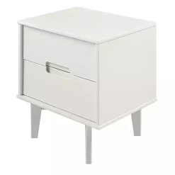 Kirklands Home Nightstands|Wood Cut-Out Handle Nightstand White