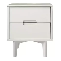 Kirklands Home Nightstands|Wood Cut-Out Handle Nightstand White