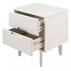 Kirklands Home Nightstands|Wood Cut-Out Handle Nightstand White