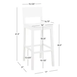 Kirklands Home Bar Stools & Counter Height Stools|Wood Devin Bar Stools, Set of 2 White