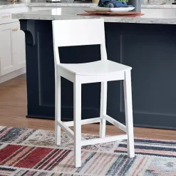 Kirklands Home Bar Stools & Counter Height Stools|Wood Devin Counter Stools, Set of 2 White