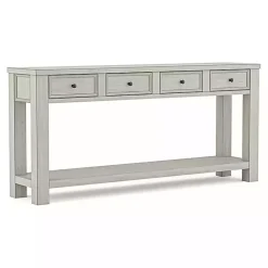 Kirklands Home Console Tables|Wood 4-Drawer Farmhouse Console Table White