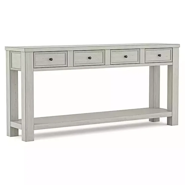 Kirklands Home Console Tables|Wood 4-Drawer Farmhouse Console Table White