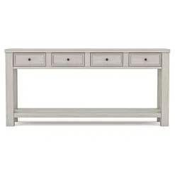 Kirklands Home Console Tables|Wood 4-Drawer Farmhouse Console Table White