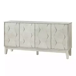 Kirklands Home Cabinets & Sideboards|Wood Geometric 4-Door Cabinet White