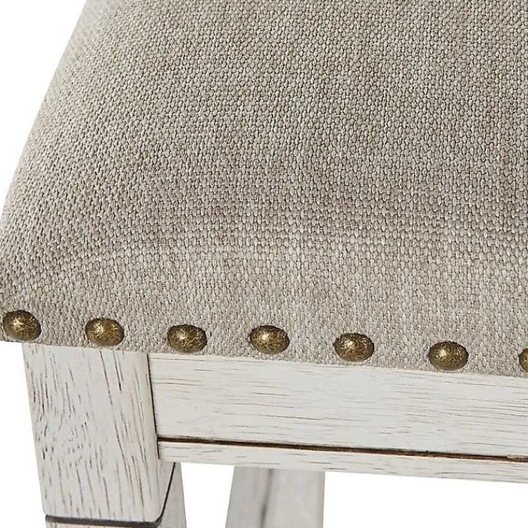 Kirklands Home Kitchen Islands & Bar Carts|White Wood Linen 3-pc. USB Island and Stool Set