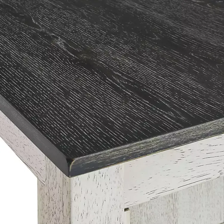 Kirklands Home Kitchen Islands & Bar Carts|White Wood Linen 3-pc. USB Island and Stool Set