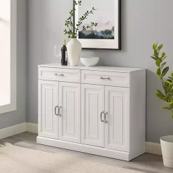 Kirklands Home Cabinets & Sideboards|Wood Panel 4-Door Cabinet White