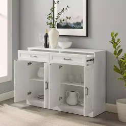 Kirklands Home Cabinets & Sideboards|Wood Panel 4-Door Cabinet White
