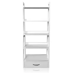 Kirklands Home Bookshelves|Wood 5-Shelf Leaning Bookshelf White