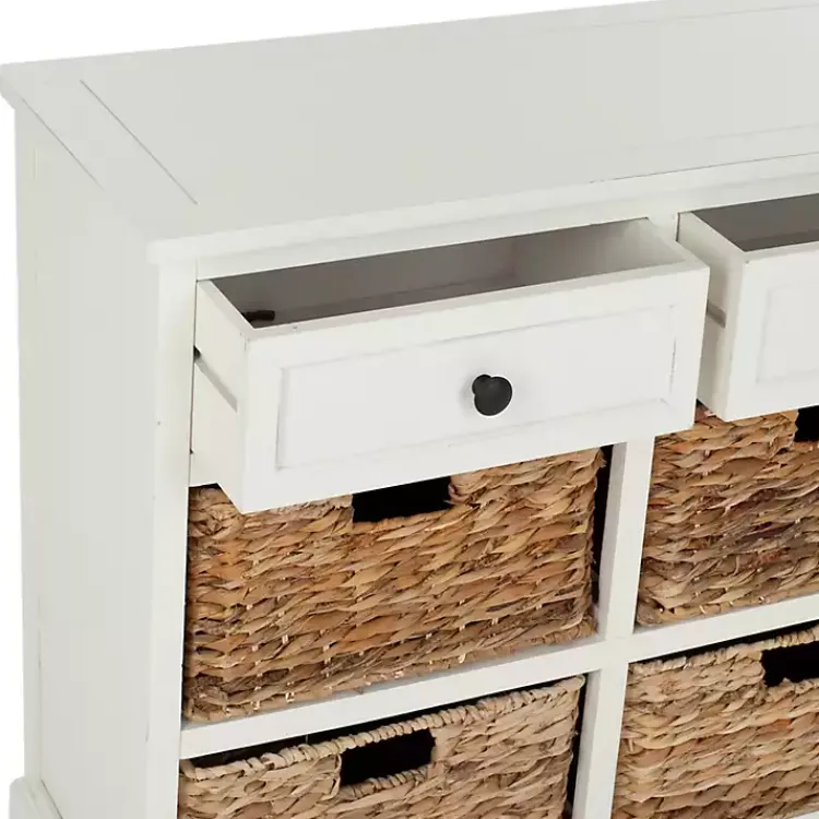 Kirklands Home Cabinets & Sideboards|Wood Woven Baskets Cabinet White