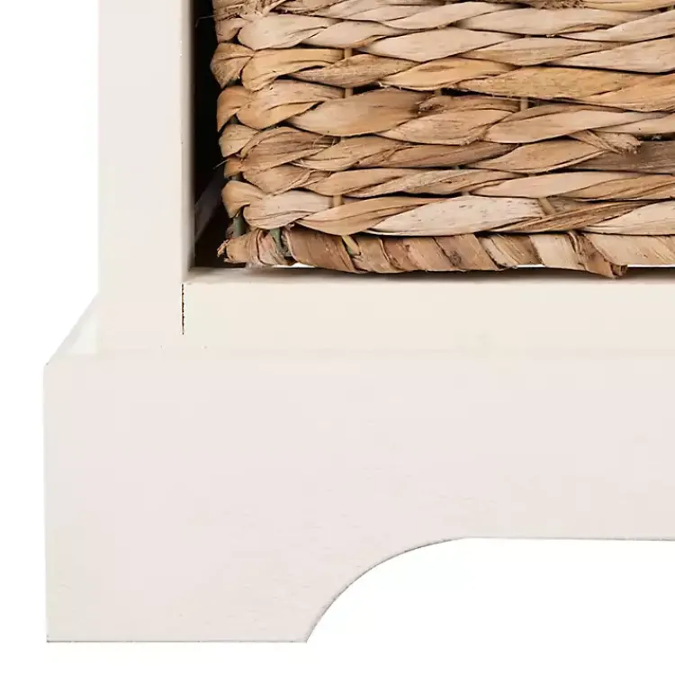 Kirklands Home Cabinets & Sideboards|Wood Woven Baskets Cabinet White